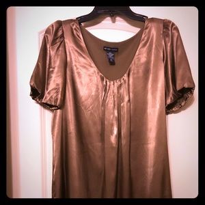 Gold silk/satin dress